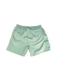 Pantaloni da bagno verde con motivo, realizzati in materiale leggero, con una tasca posteriore e una cintura elastica per il massimo comfort.