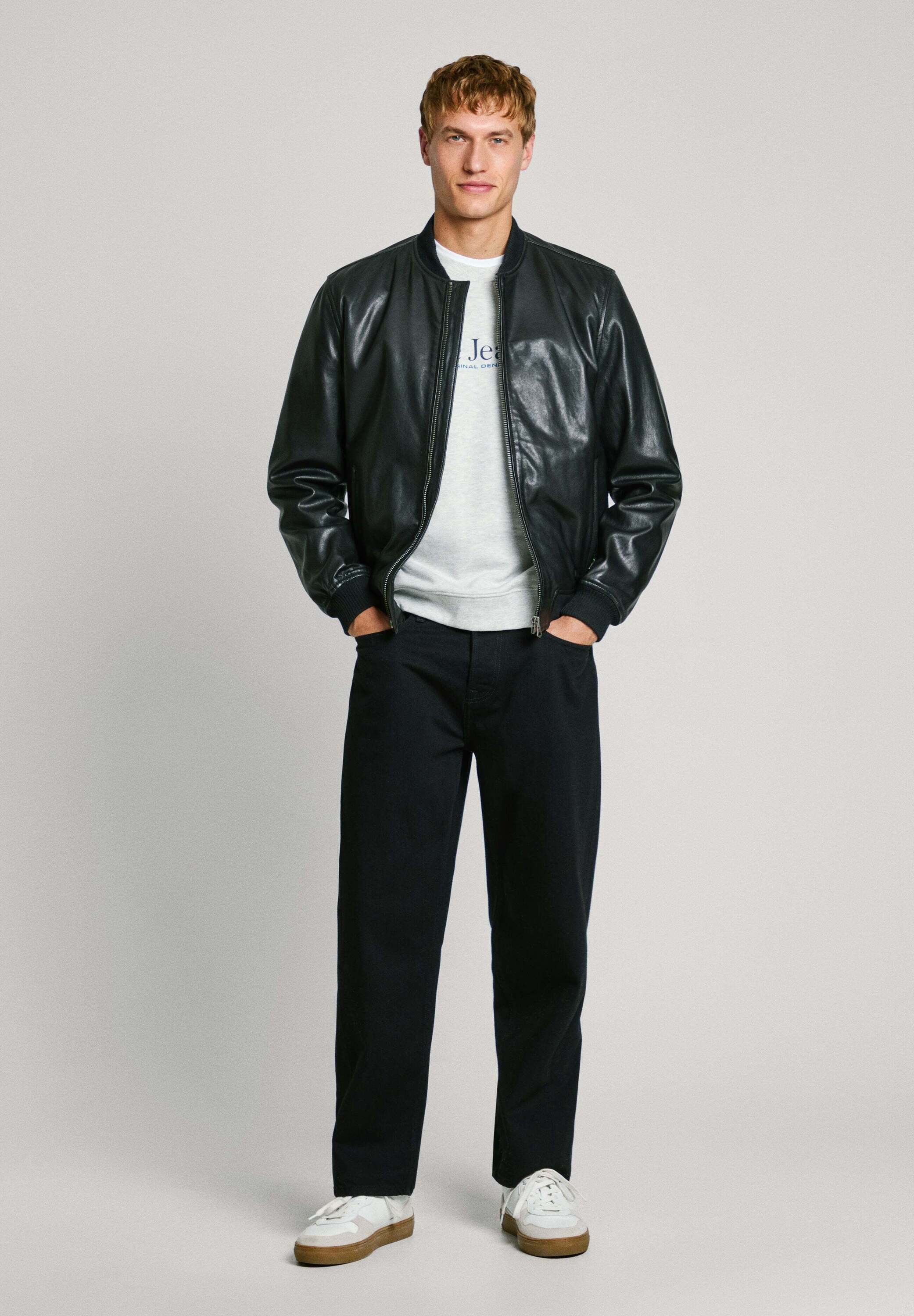 Pepe Jeans TORNO - Leather jacket - black - Zalando