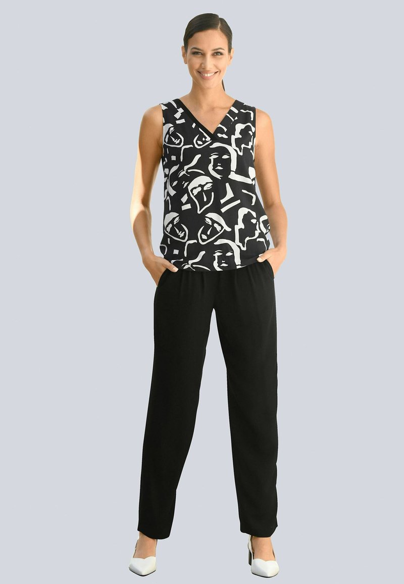 Damen T-Shirts | Alba Moda Bluse schwarrz/weiß/schwarz - HU38789 Damen T-Shirts | Alba Moda Bluse schwarrz/weiß/schwarz - HU38789