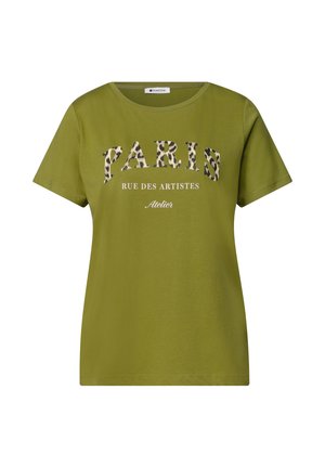 Street One, T-SHIRT MIT WORDING ARTWORK - T-shirt imprimé - shaded olive green