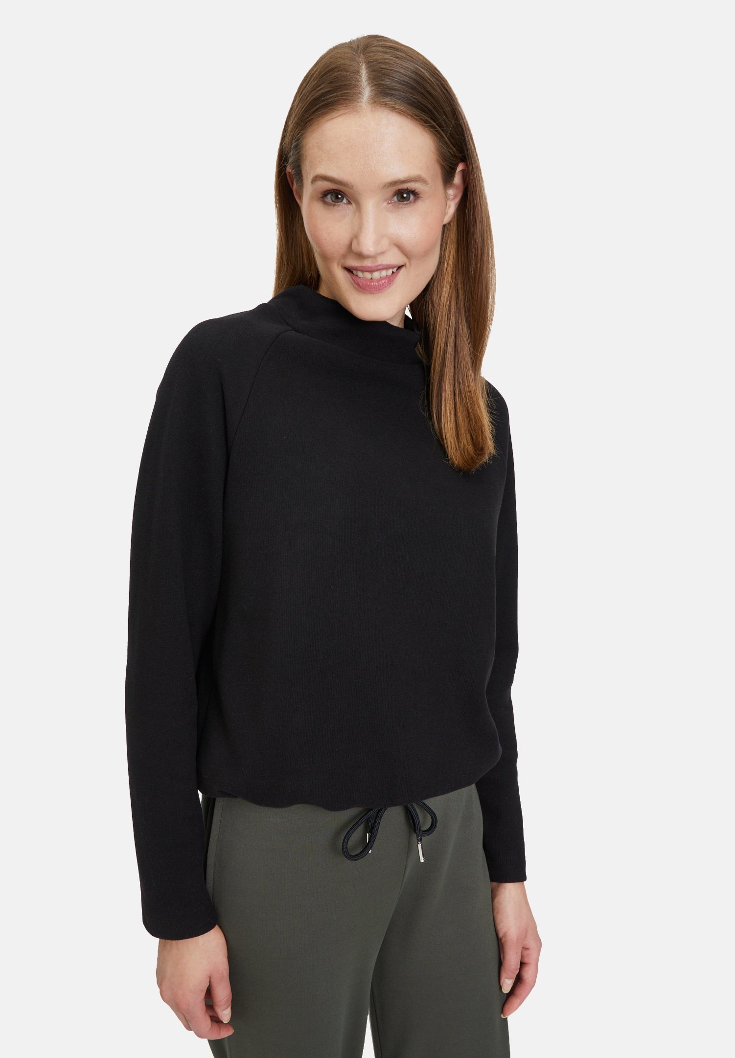 Mascot Sweatshirt Mit Stehkragen – Schwarz, Größe M, Aus Baumwolle-Polyester-Mix