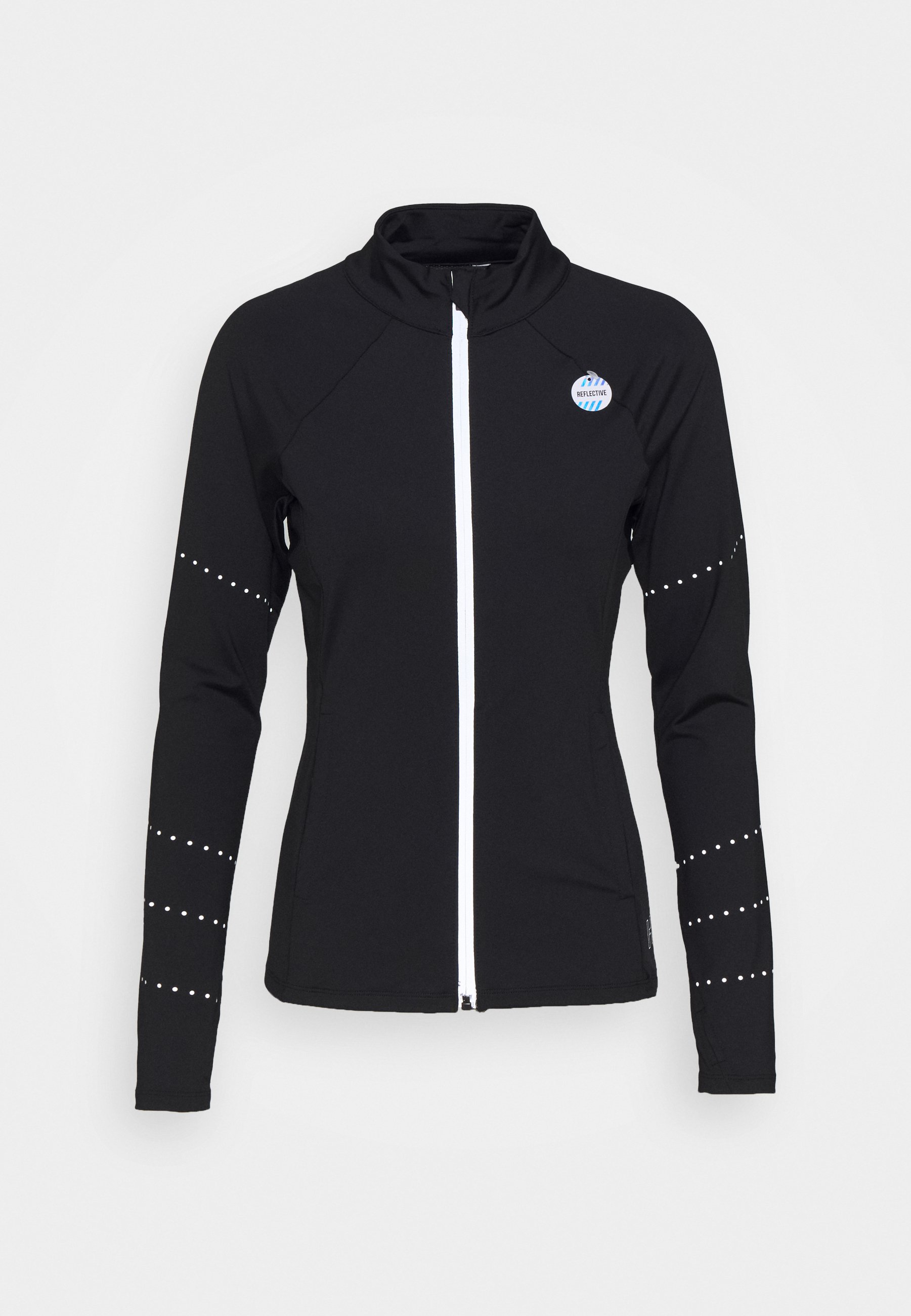 black zip up running jacket
