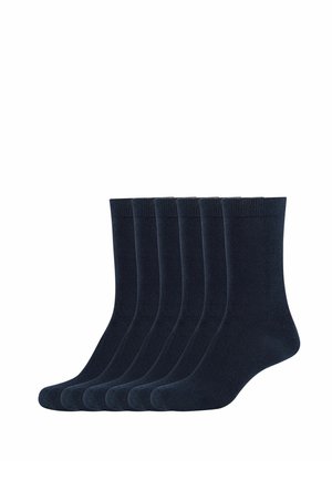 Navyblaue Baumwollsocken im 6er-Set, mit einer glatten Textur und gerippten Bündchen für einen sicheren Sitz.