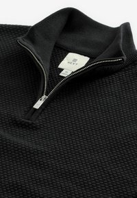 Next ZIP NECK - Strickpullover - black