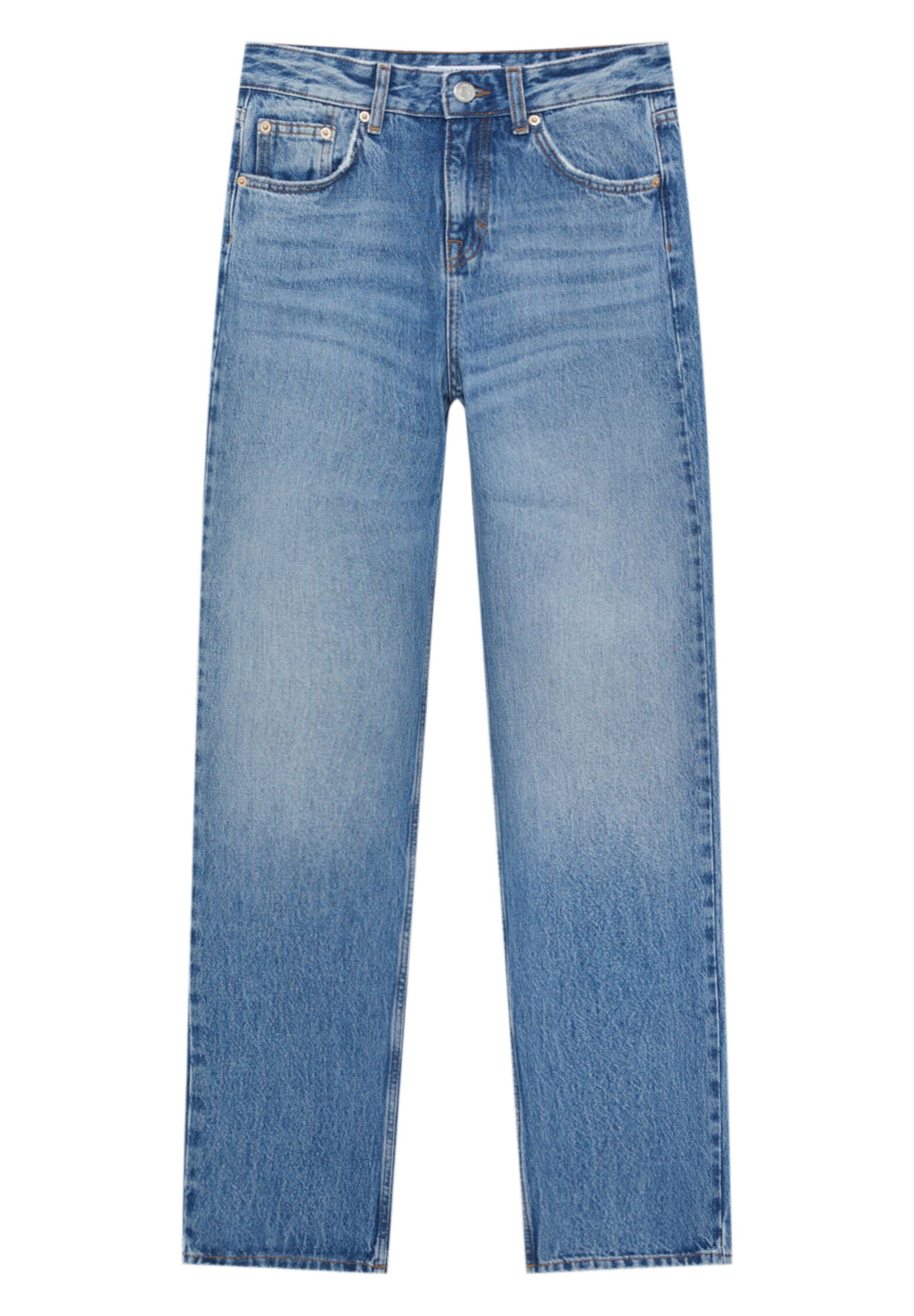 Blue Straight Leg Jeans