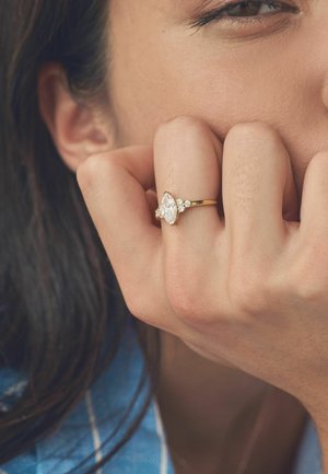Next PREMIUM COLLECTION VERMEIL MARQUISE STONE - REGULAR FIT - Ring - gold coloured