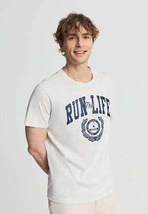 MC STAMPA - T-shirt con stampa - avorio melange