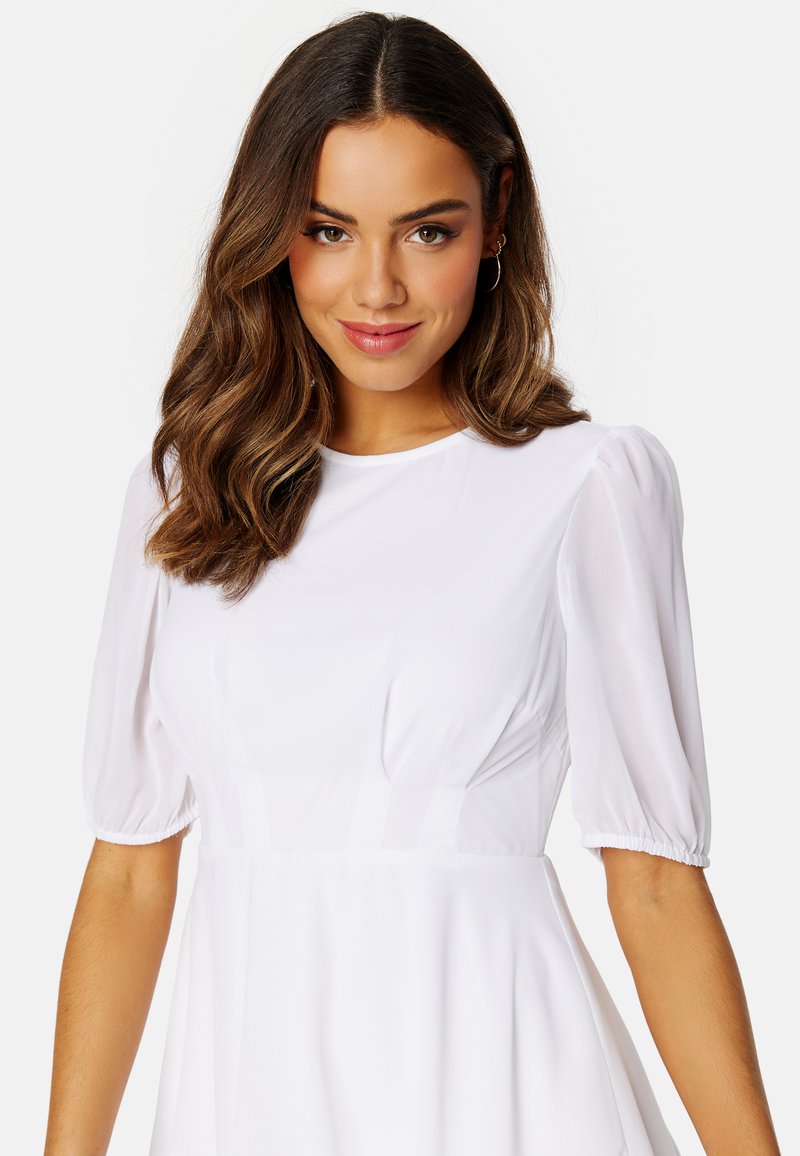 strapless open back dress MACloth Women Off Shoulder Short Chiffon Wedding Party Bridesmaid dres main image 0