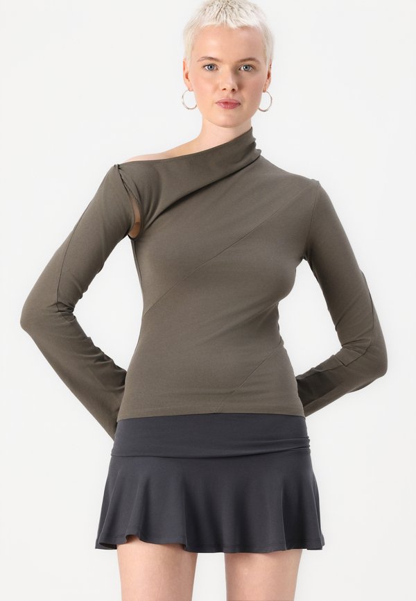 IRA ASYMMETRIC - Long sleeved top - wahed khaki3