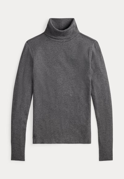 Tumehall kootud ülerõivas kõrge kaelusega, pikkade varrukatega ja kitsalt istuv, näidatud lameda kujul heledal taustal.