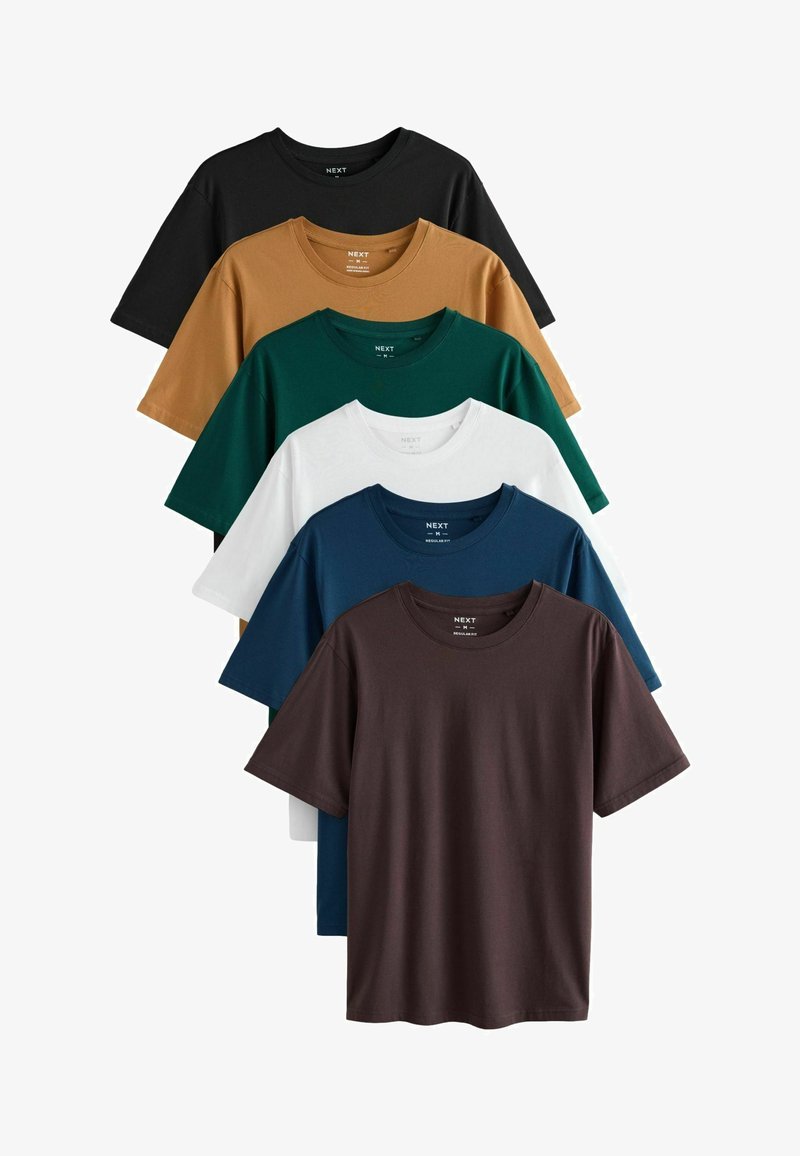 Next 6 PACK STANDARD - Pamata T-krekls - white black blue green purple yellow