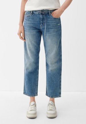 MIT TEXTILGÜRTEL - Jean droit - blau