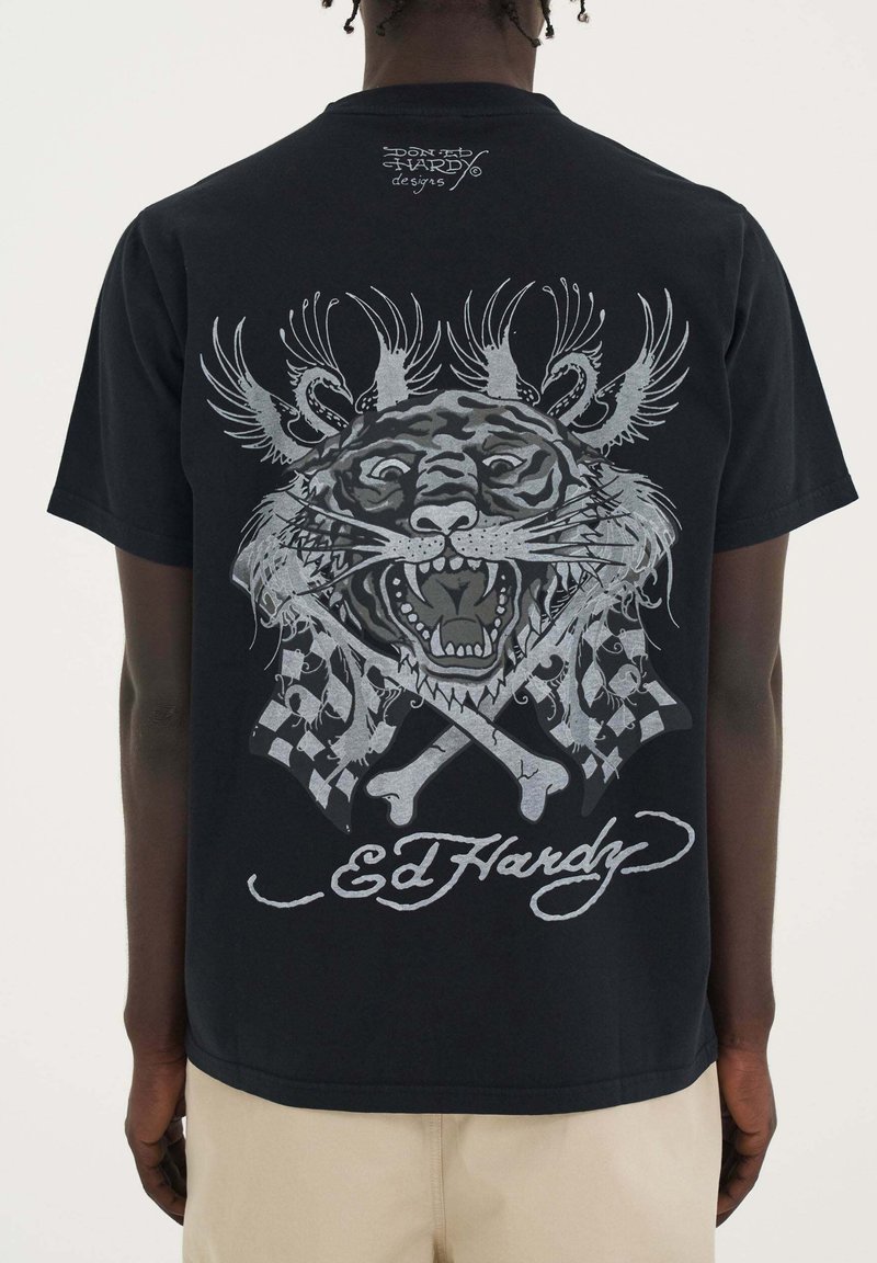Ed Hardy - MONO RACING TIGER - Print T-shirt - black, Enlarge