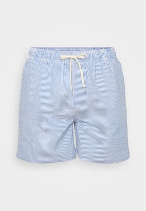 Selected SLHCOOPER SEERSUCKER - Badeshorts - nautical blue/egret