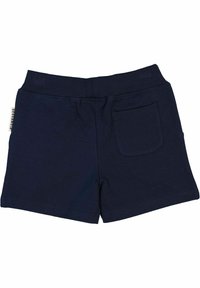 Navyblå bomullsshorts med elastisk midja och en enda bakficka. Slät struktur, avslappnad design och minimalistisk stil.