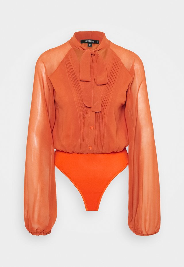 TIE NECK PINTUCK DETAIL - Débardeur - rust