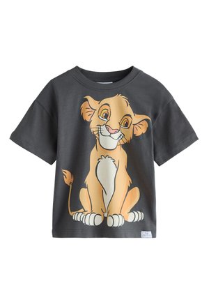 Next, REGULAR FIT - LION KING SHORT SLEEVE  - T-Shirt print - charcoal grey