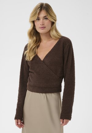 NADALIES WRAP - Pulover - chocolate brown