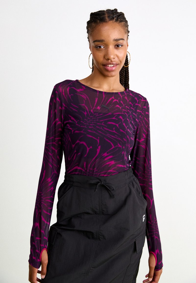 Puma DARE TO LONG SLEEVE TEE - Langarmshirt - midnight plum