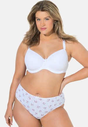 Ulla Popken, MIDISLIPS, 5ER-PACK, BLÜTEN-STREIFEN/EINFARBIG - Slip - pale blue