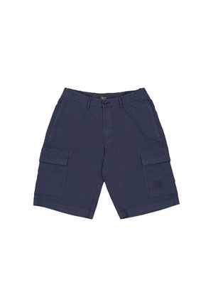 Marineblauwe shorts van katoen met een relaxte pasvorm. Bevat twee zijzakken en twee cargo-zakken op de bovenbenen. Inclusief knoopsluiting.