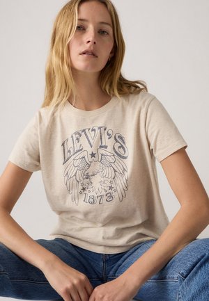 Levi's® GRAPHIC BOXY - Print T-shirt - oatmeal heather