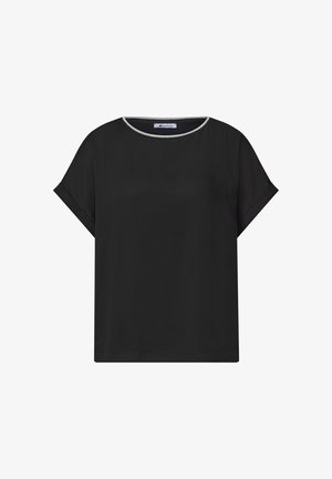 Street One, 2-IN-1 SHIRT AUS CHIFFON MIT BOAT NECK - Blouse - black