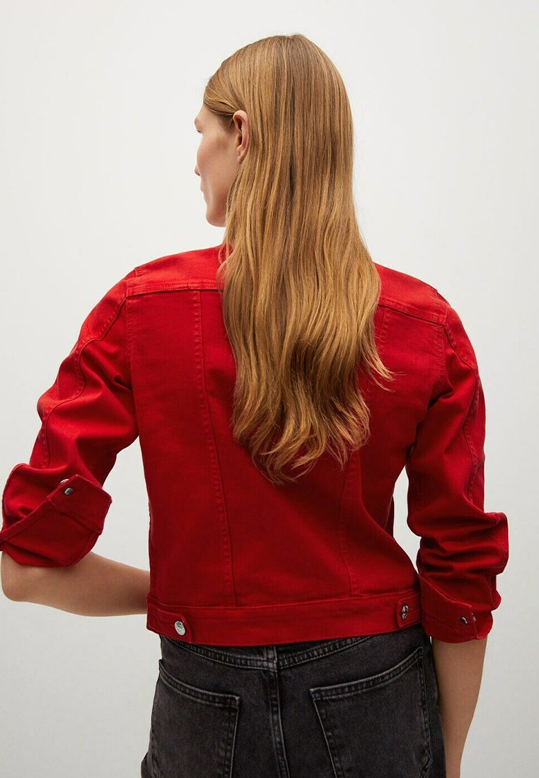 mango red denim jacket