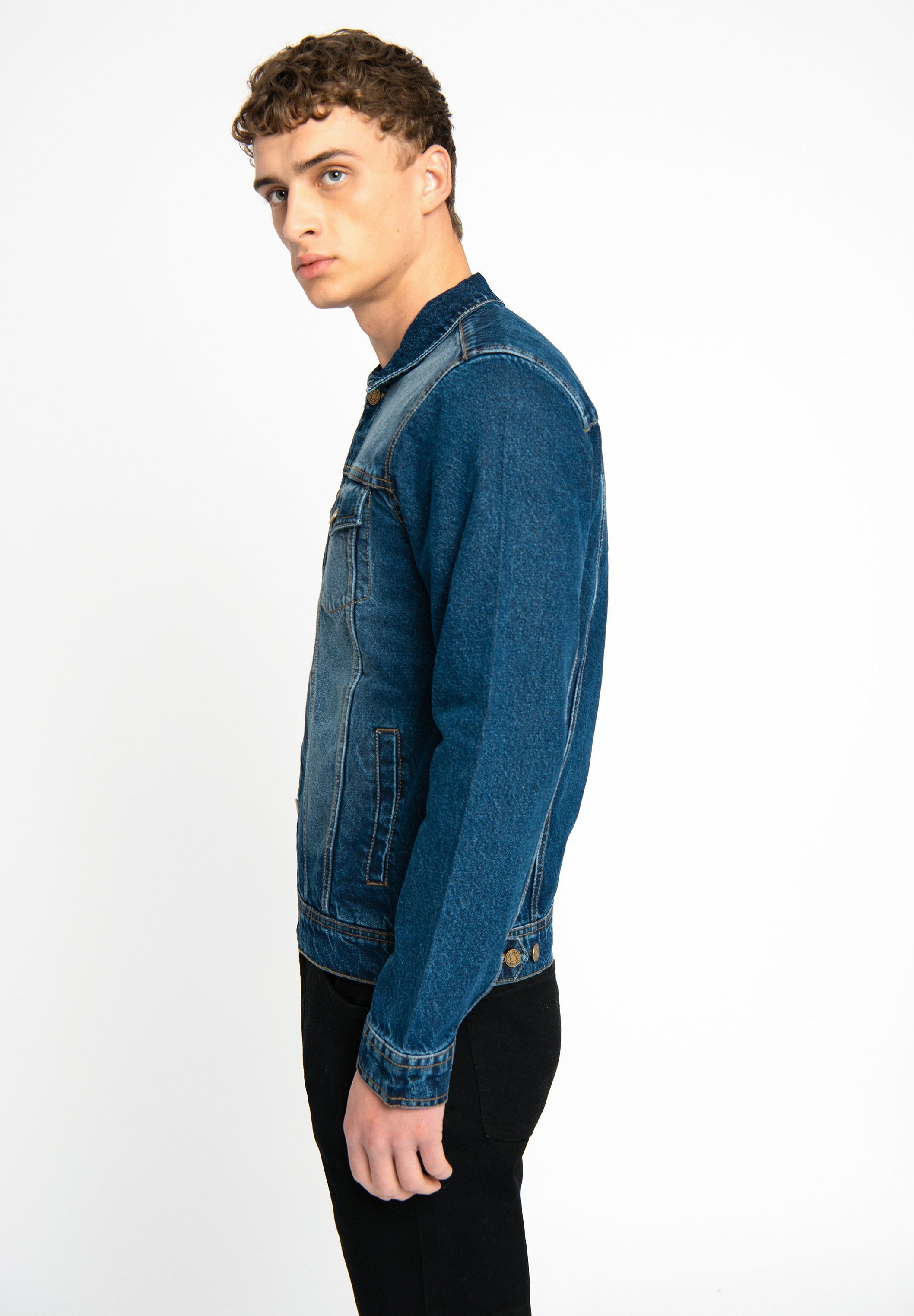 long denim trucker jacket