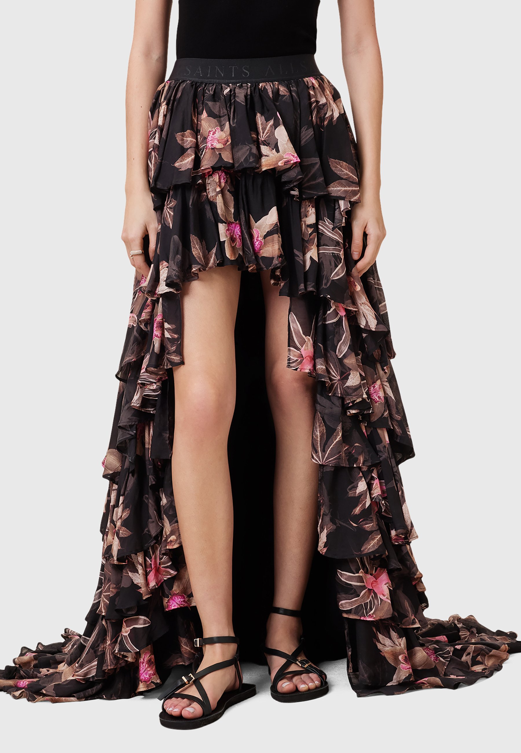 AllSaints CAVARLY - Maxi skirt - black - Zalando