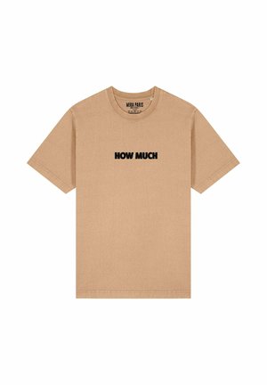 HOW MUCH PRINT HEAVYWEIGHT - T-shirt imprimé - washed beige