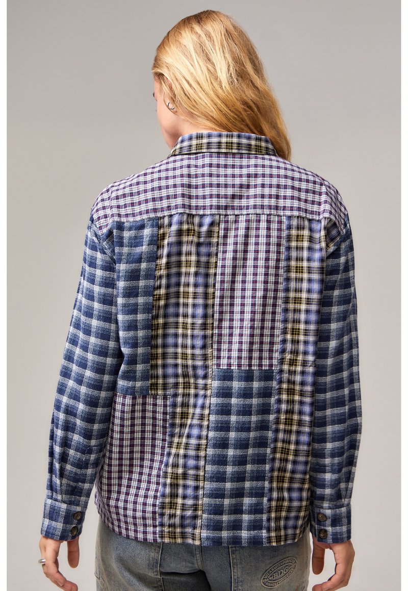 Chemise Homme-Femme Carreaux Manches Longues Grande Taille Col revers - Jaune Jaune - Prêt-à-Porter