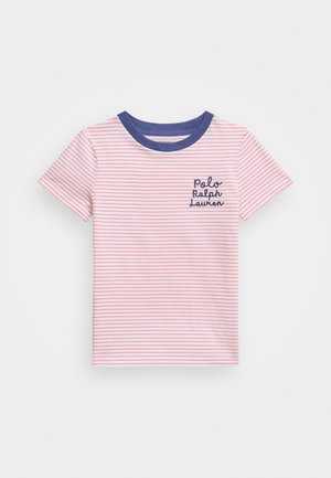 Polo Ralph Lauren STRIPED LOGO COTTON JERSEY T-SHIRT - Tricou cu imprimeu - faded peony/white