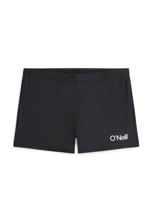 Zwarte zwemshorts van rekbare stof, voorzien van een veilige tailleband en een wit O'Neill-logo aan de voorkant links.