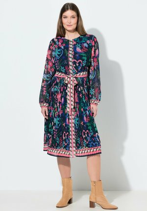 FLORAL FOLKLORE PRINT PLEATED  - Jurk - marine