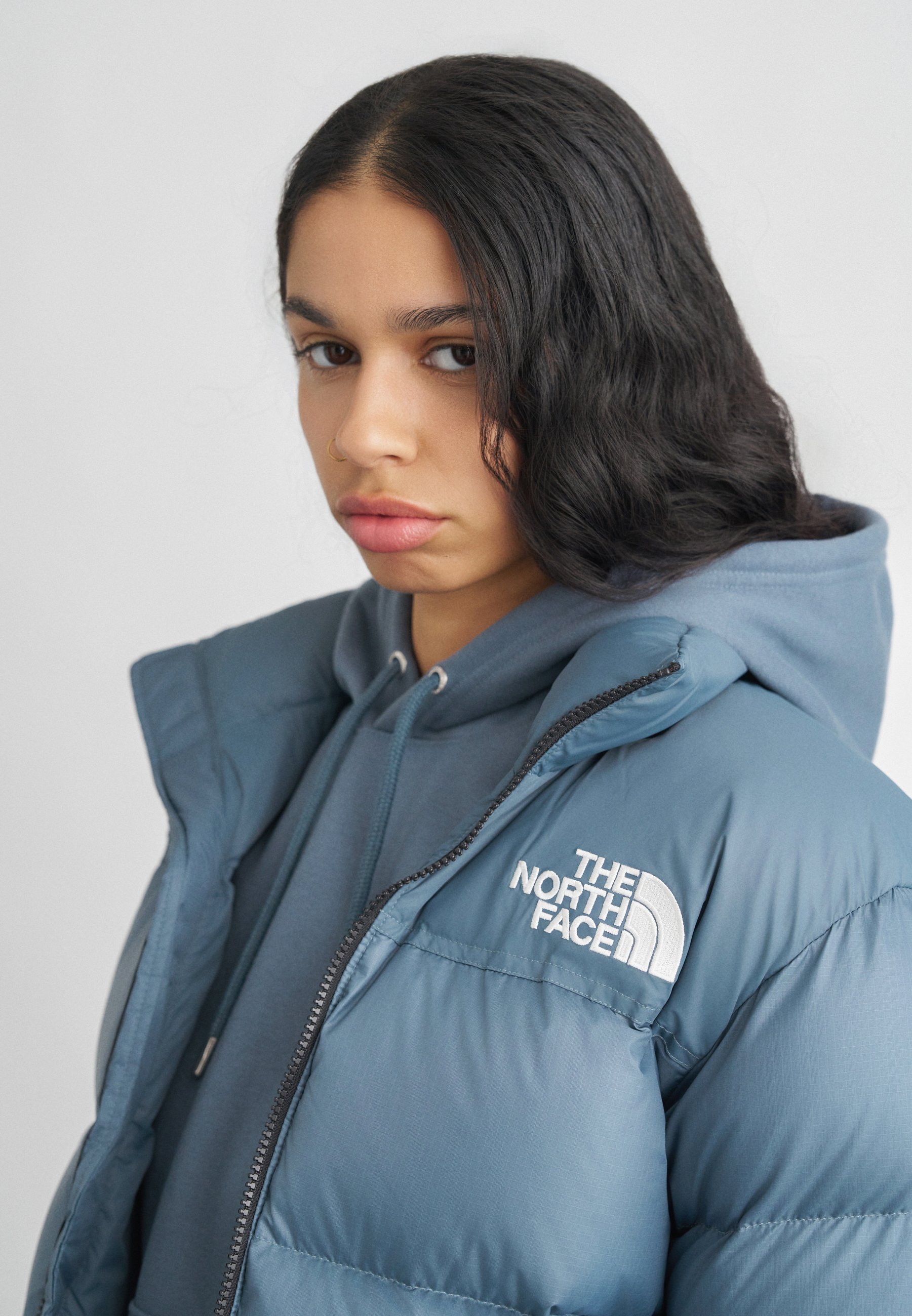 The North Face RETRO NUPTSE - Down jacket - granite grey/dark grey
