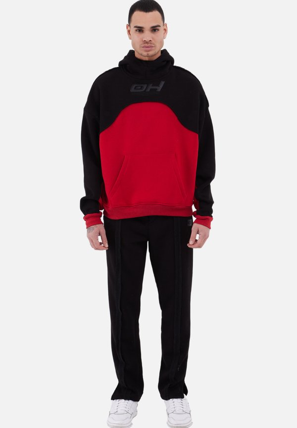 UNISEX - Kapuzenpullover - rot schwarz