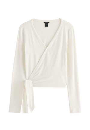 Lindex, LINDEX LONG-SLEEVED WRAP TOP LINDEX - Maglietta a manica lunga - off white