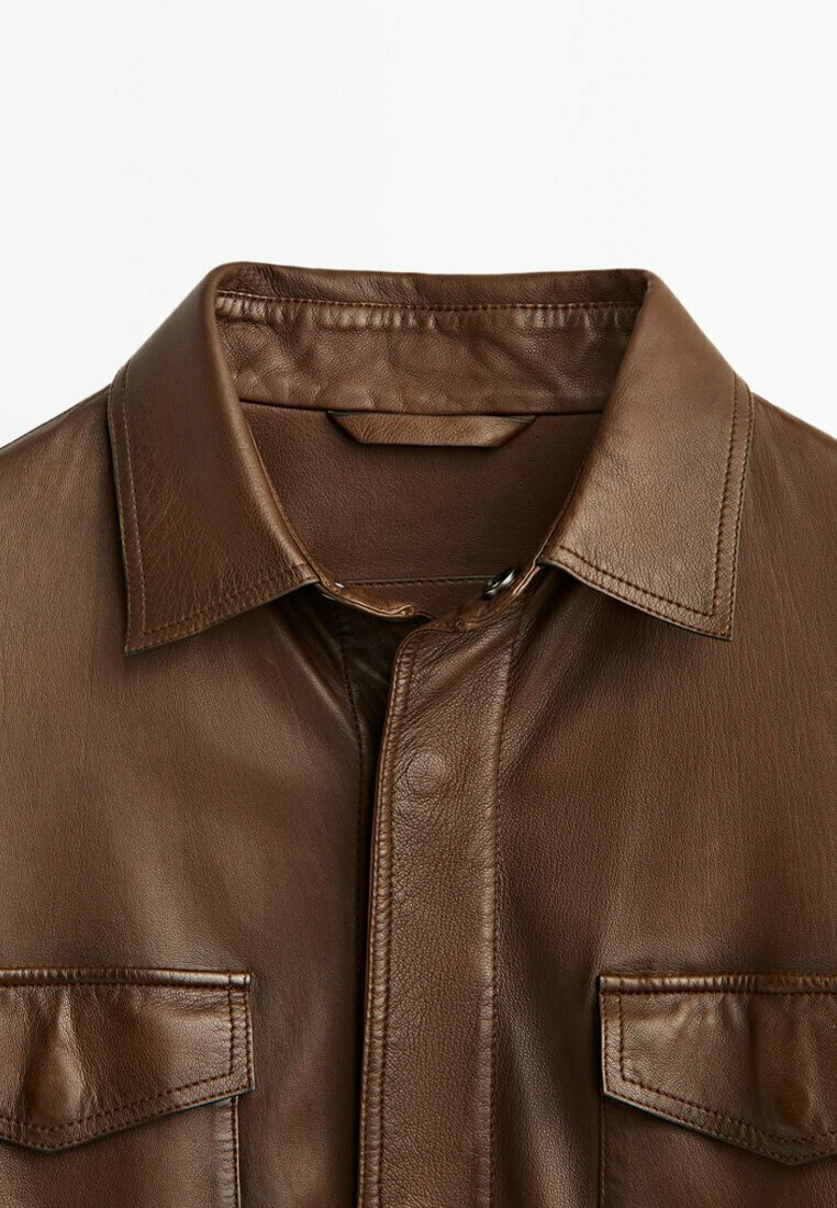 leather utility jacket