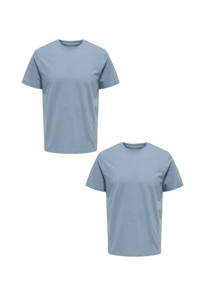 2ER-PACK RUNDHALS KURZARM - T-Shirt basic - hellblau