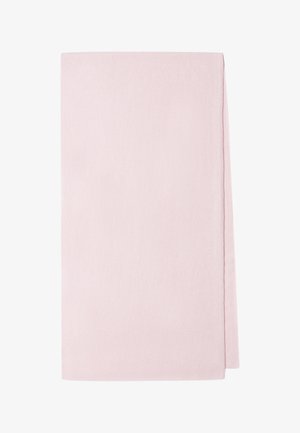 Weiche, leichte Decke in zartem Rosa, mit glatter Textur und geraden Kanten, ordentlich gefaltet zur Aufbewahrung oder Präsentation.