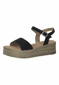 s.Oliver SANDALETTE - Wedge sandals - navy