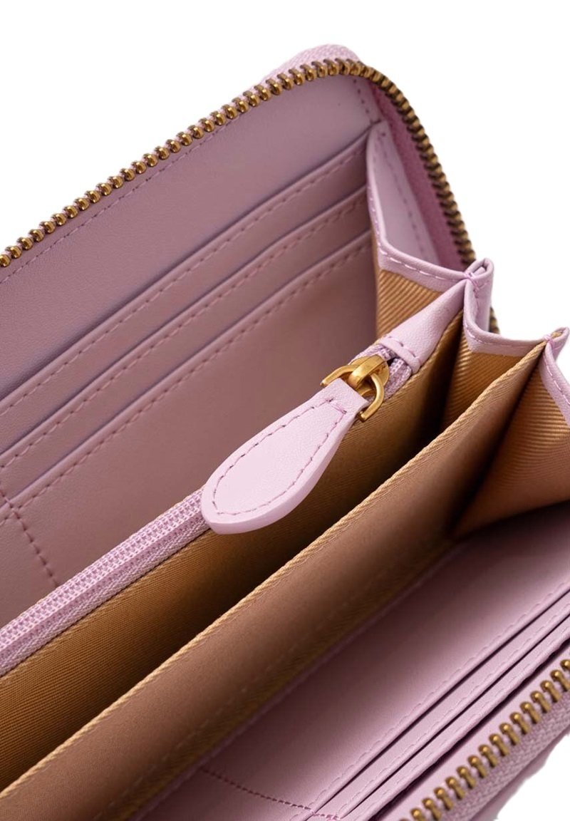Pinko Damen Ryder Zip Around Brieftasche – Aus Kalbsleder & Seide, Reisezubehör