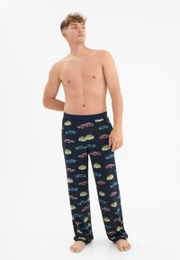 Chelsea Peers LEOPARDS IN CARS LONG  - Pyjamahousut/-shortsit - dark blue