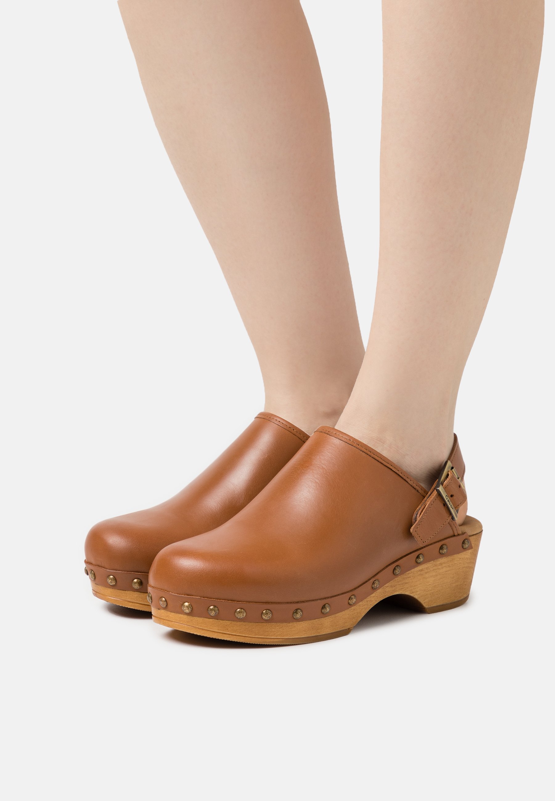 Sabots Jardin Médical Sanita Sabots Femme Chrissy Open - Cuir Semelle Bois Naturel Confort Sabots Danois Qualité