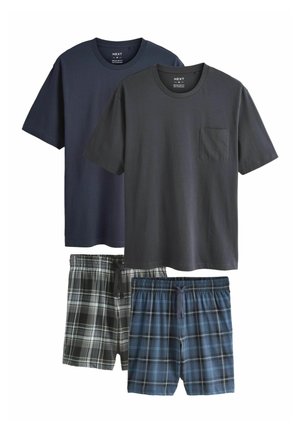 REGULAR FIT - CHECK SHORT SLEEVE SET 2 PACK  . - Pigiama - black navy blue