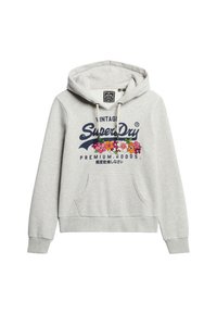 Superdry & Co VINTAGE LOGO PREMIUM FLORAL  - Hoodie - glacier grey marl