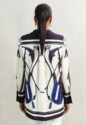 Reiss, REGULAR FIT - ISLA SCARF PRINT COLOURBLOCK SHIRT . - Skjortebluser - navy