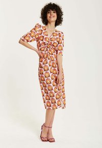 Liquorish FLORAL KNOT FRONT MIDI - Day dress - multi coloured
