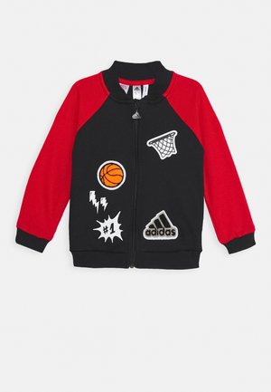 adidas Performance Felpa con zip - black/scarlet/white